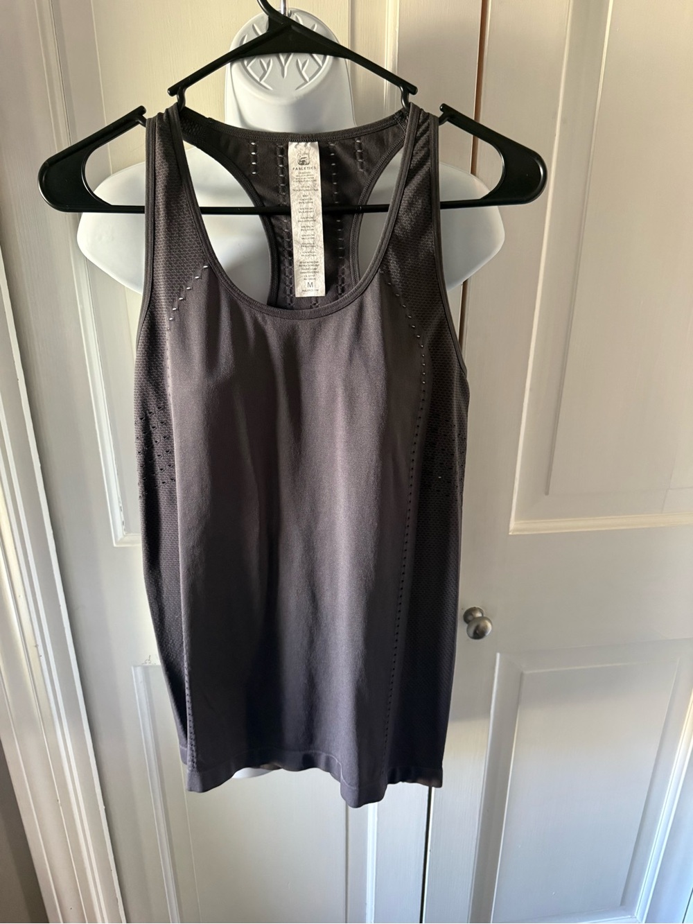 Fabletics Delta Seamless Charcoal Gray Athletic Racerback Tank